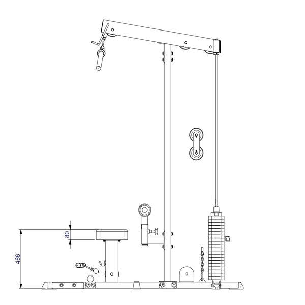 Body-Solid Lat Pulldown and Low Row with weight stack GLM84