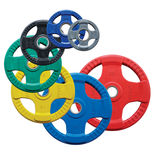 Body-Solid 4 Grip Colored Rubber Grip Olympic Plates ORCK
