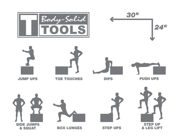 Body-Solid 3-in-1 Wooden Plyo Box  BSTWPBOX