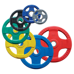 Body solid colored rubber best sale grip olympic plate set